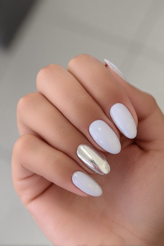 Chrome Accent Nails