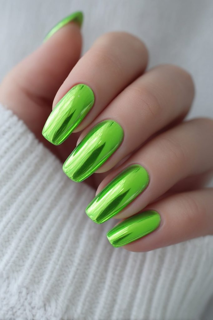 Neon Chrome Nails