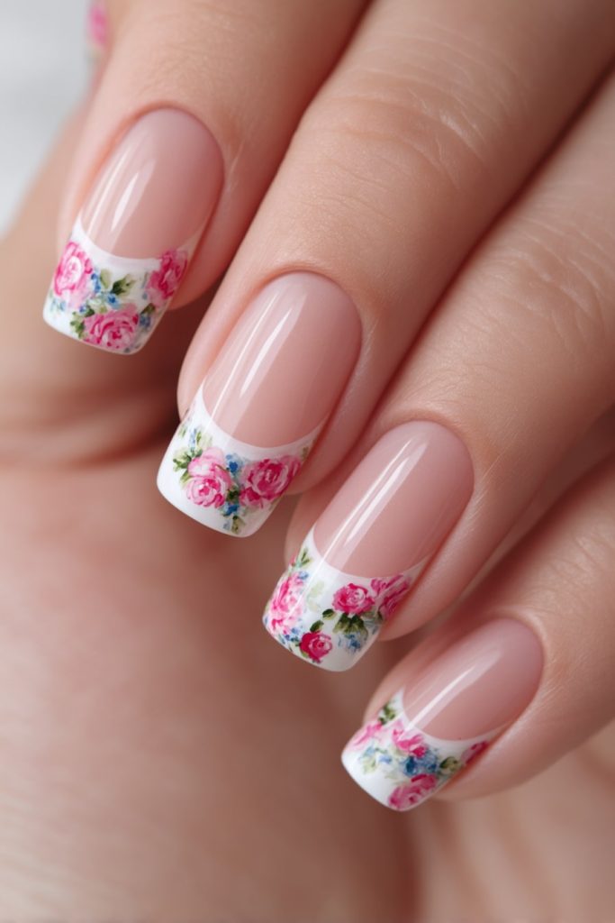 French Tips with Nail Art