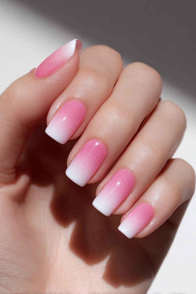 Classic Pink-to-White Fade