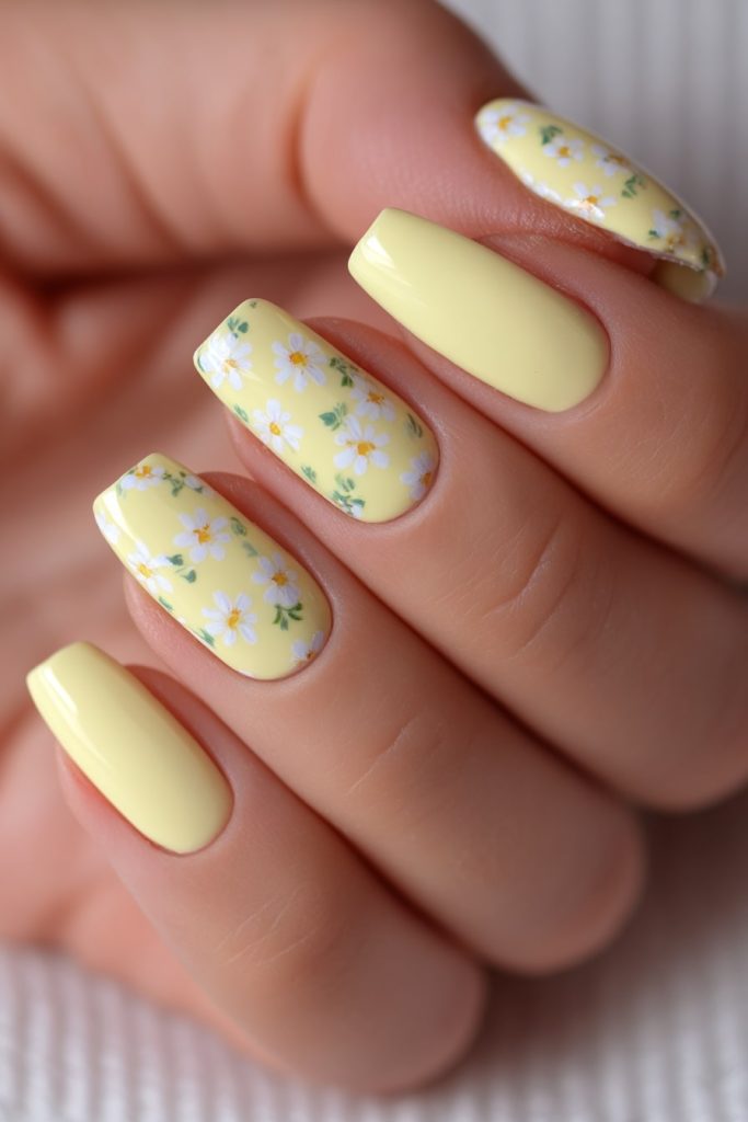 Butter Yellow Floral Accents