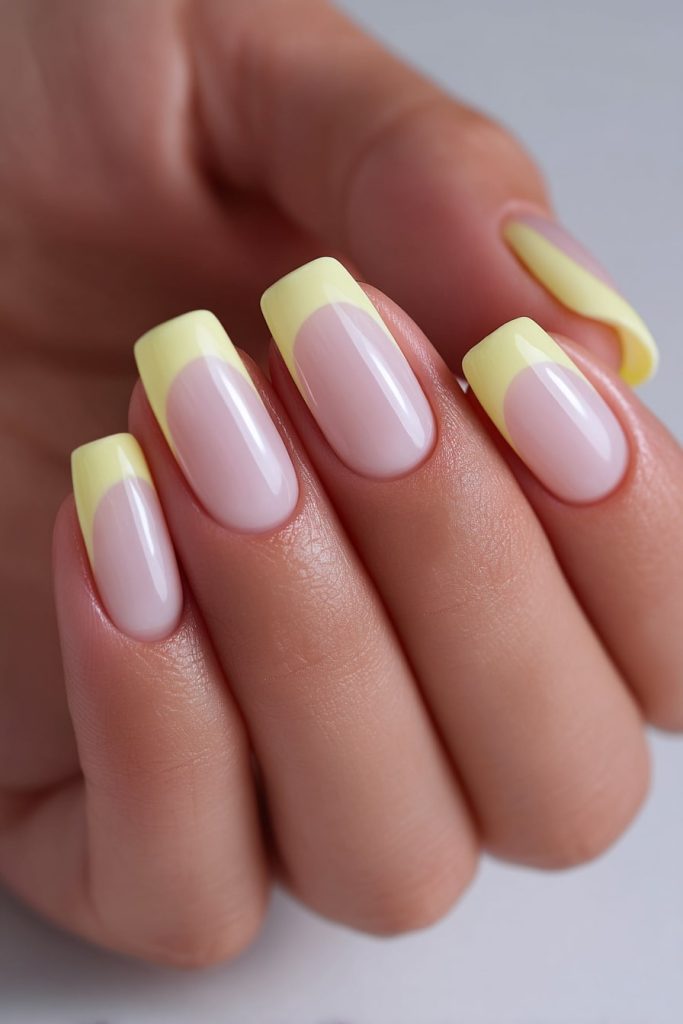 Butter Yellow French Tips