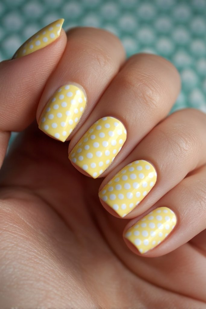 Butter Yellow with Polka Dots