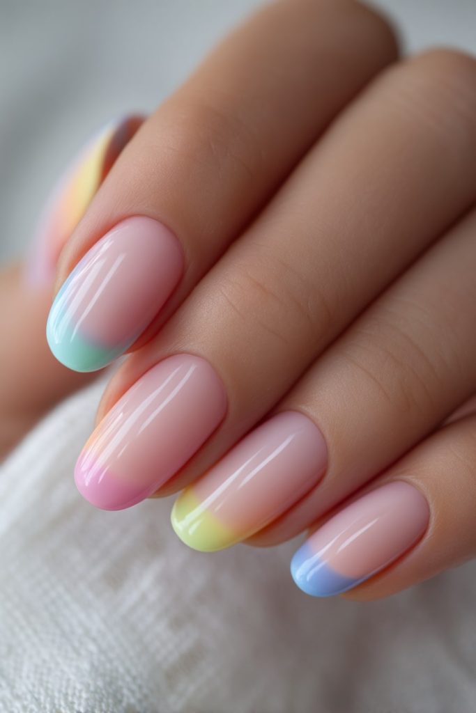Pastel Rainbow Tips