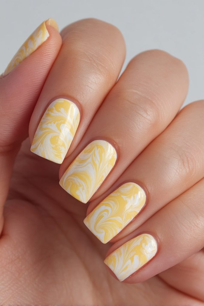 Abstract Butter Yellow Swirls