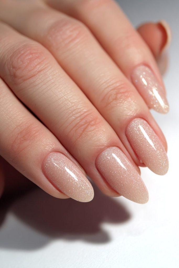 Champagne Shimmer Nails