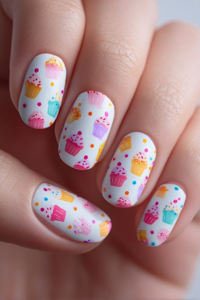 Birthday Cupcake Nails