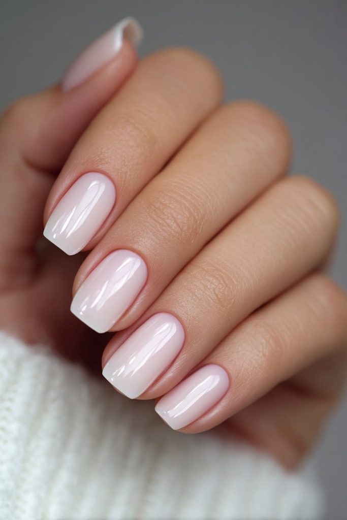 Sheer Milky Gel Nails