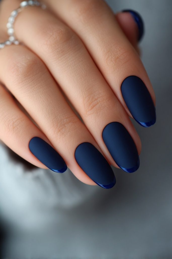 Matte Gel Nails with Glossy Tips