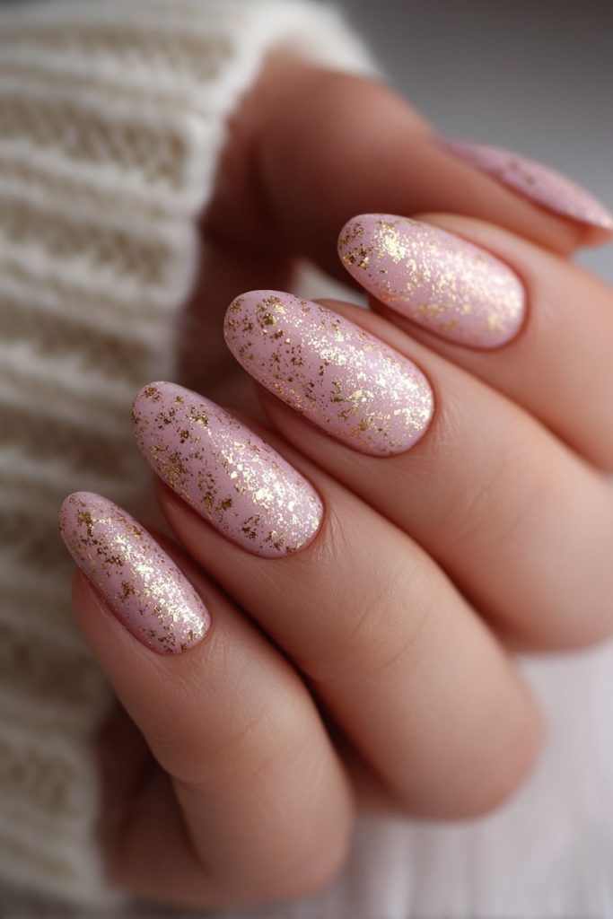 Gel Nails with Gold Foil