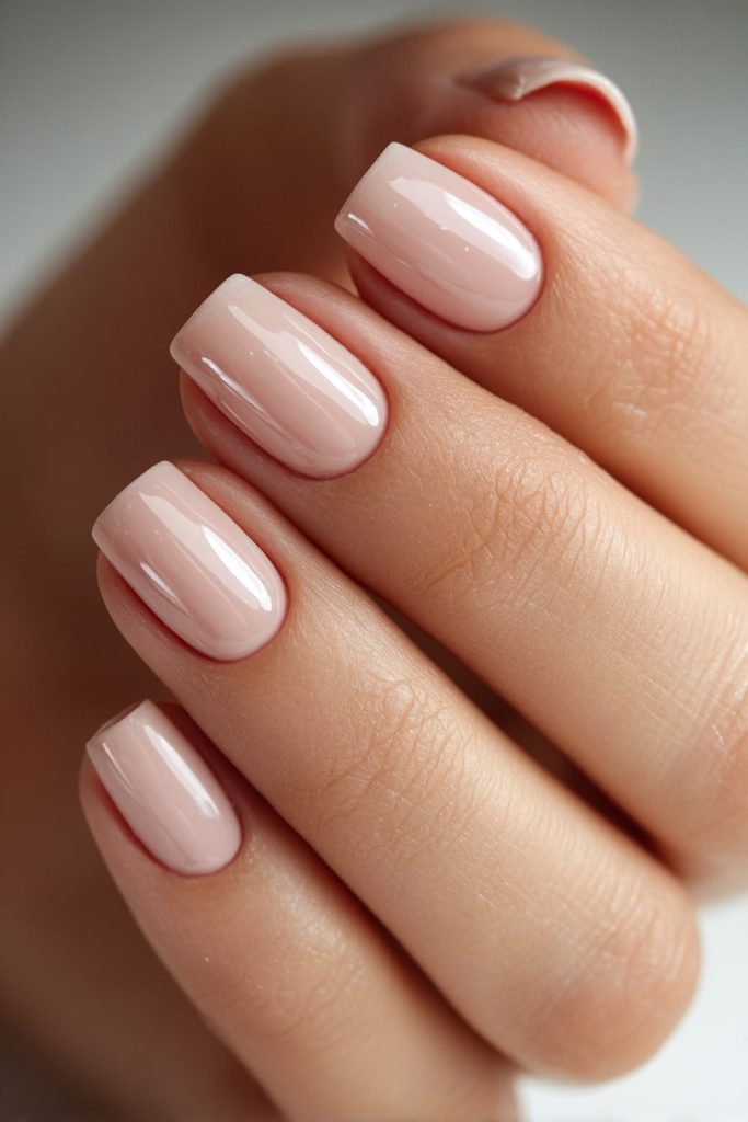 Sheer Nude Gloss Nails