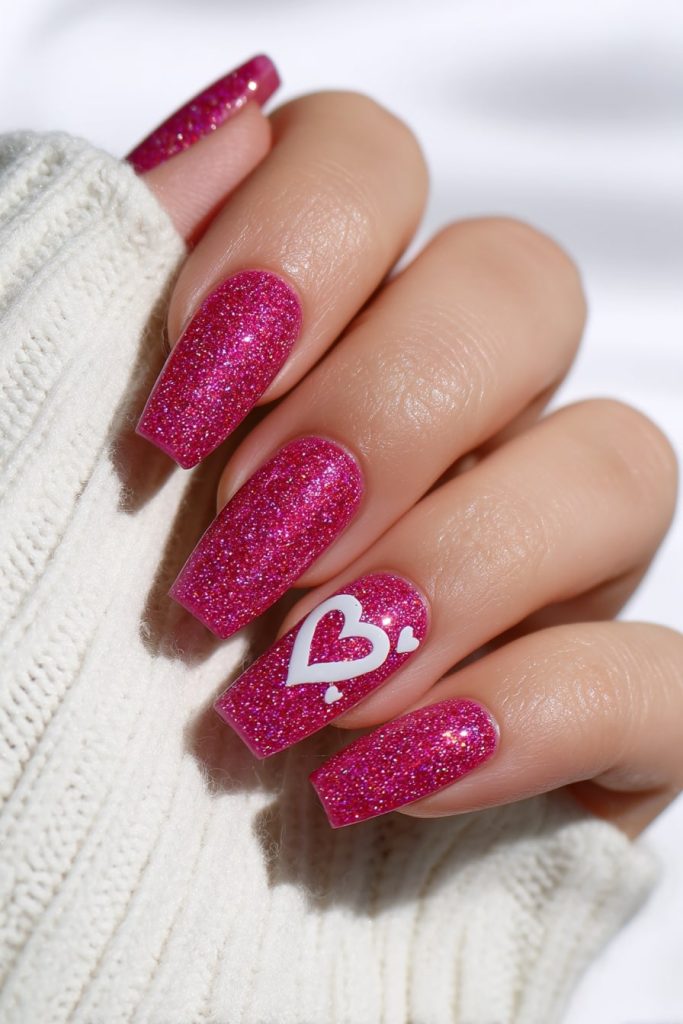 Barbiecore Acrylic Nails