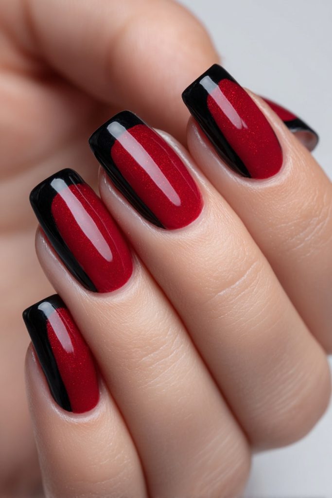 Black and Red Nails