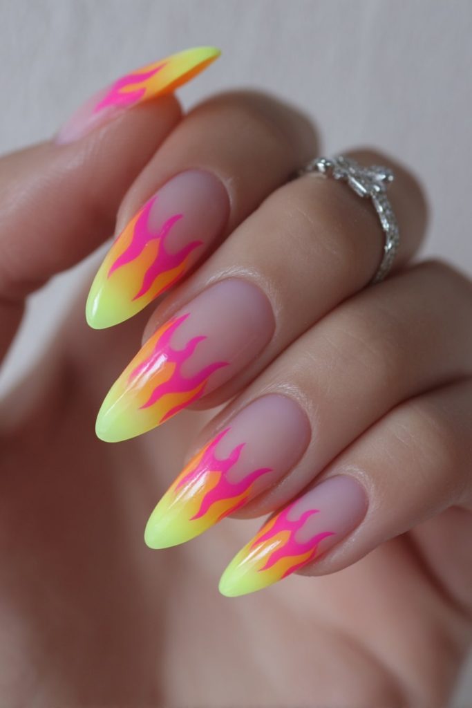 Acrylics with Flame Tips