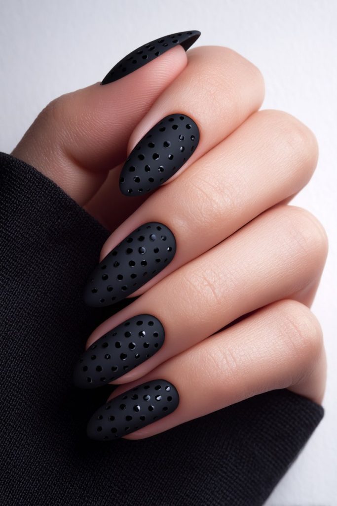Matte Black with Glossy Dots