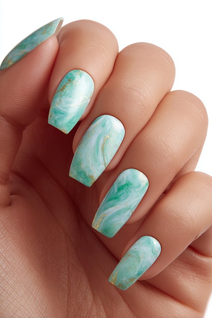 Jade Stone Gel Nails