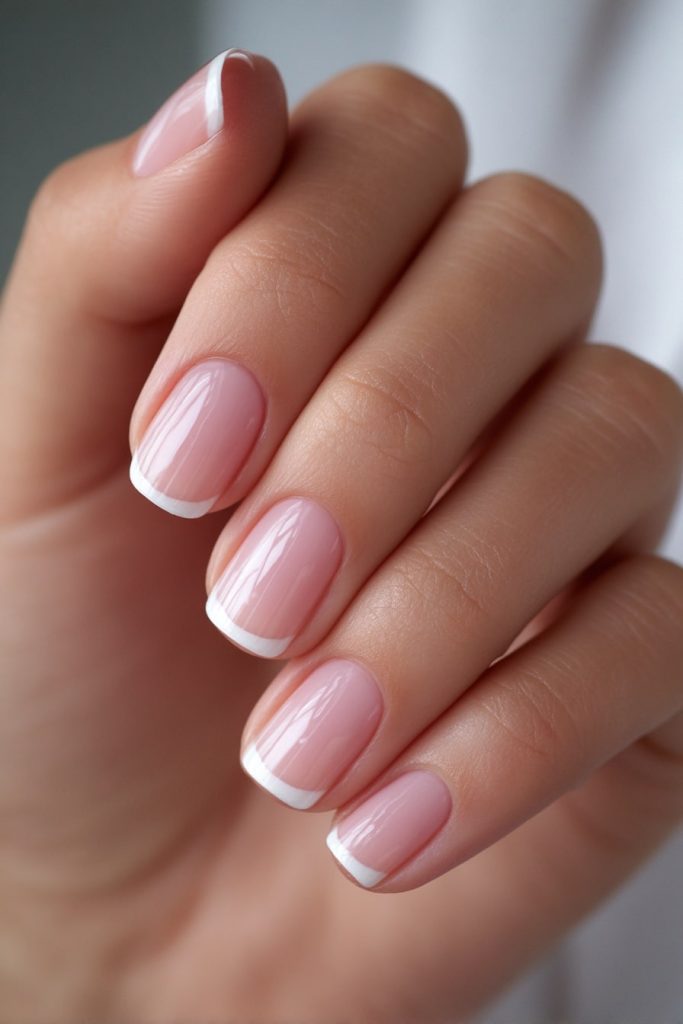 Clear Nails with White Outlines