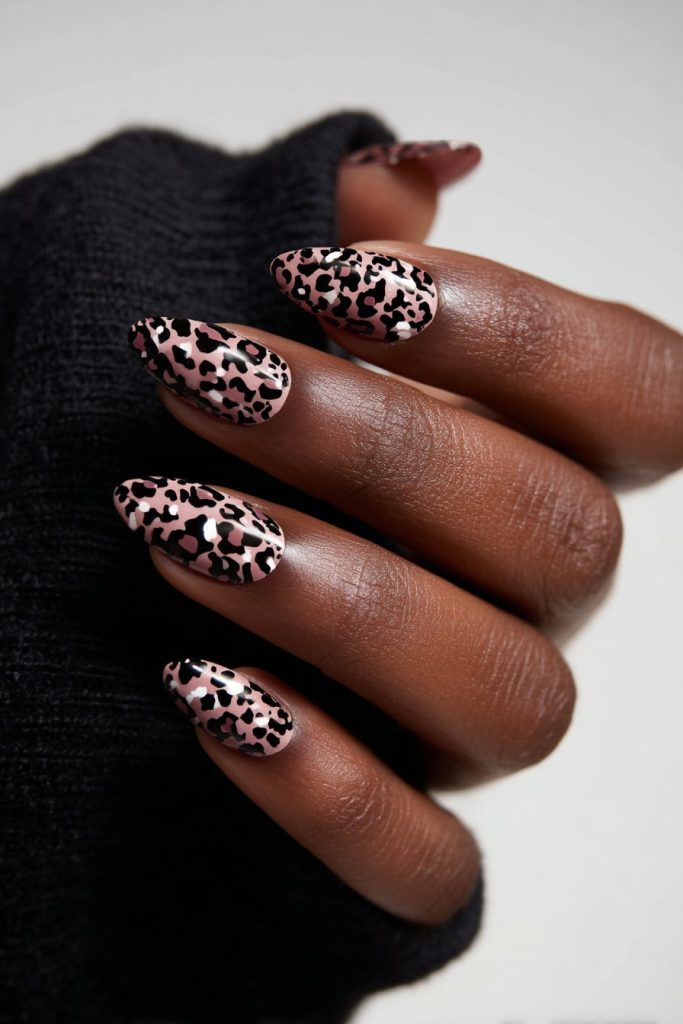 Animal Print Almond Nails