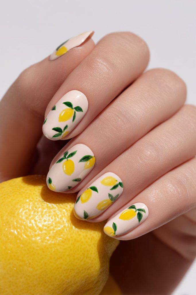 Lemon-Inspired Nails
