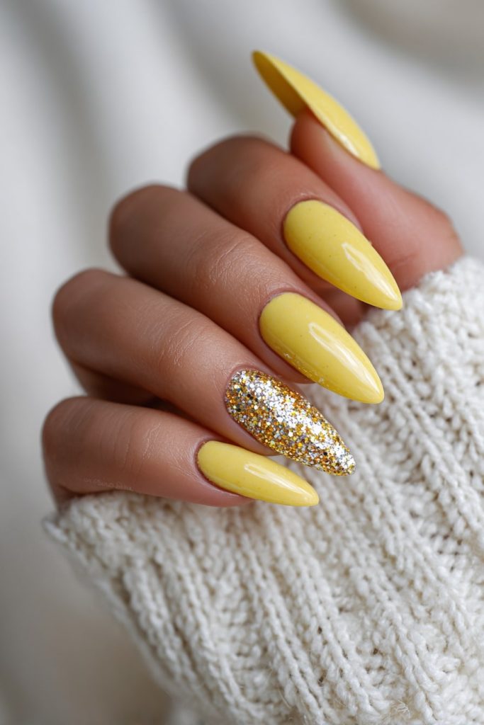 Yellow with Glitter Accents