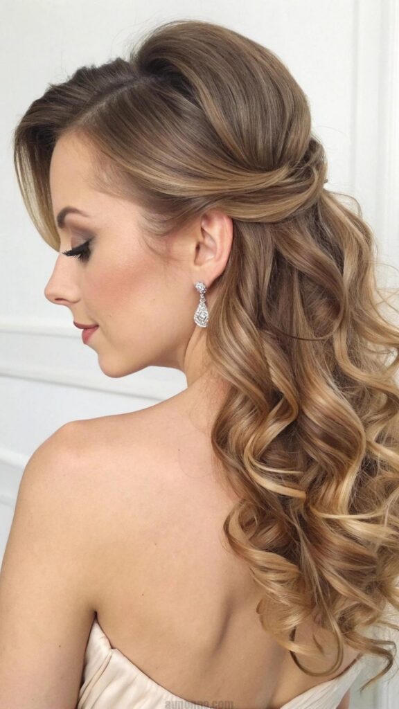 The side-swept hairstyle is an elegant option that adds a touch of glamour to any look.