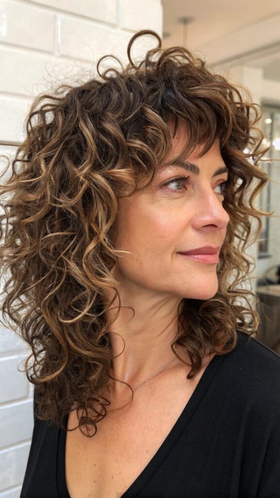The curly shag is a fun and playful hairstyle that adds texture and volume to your hair.