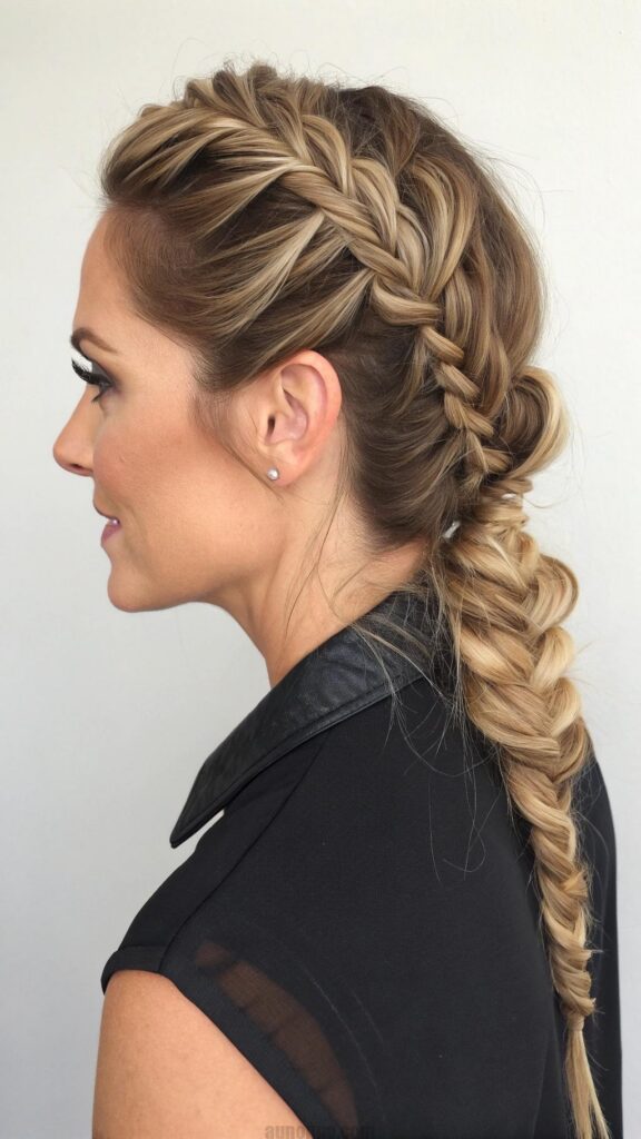 The fishtail braid is a beautiful and intricate hairstyle that adds a touch of elegance to any look.