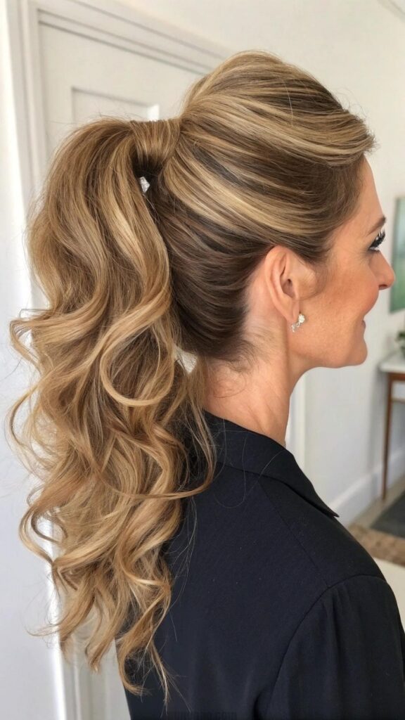 The textured ponytail is a chic and modern hairstyle that adds volume and interest to a classic look.