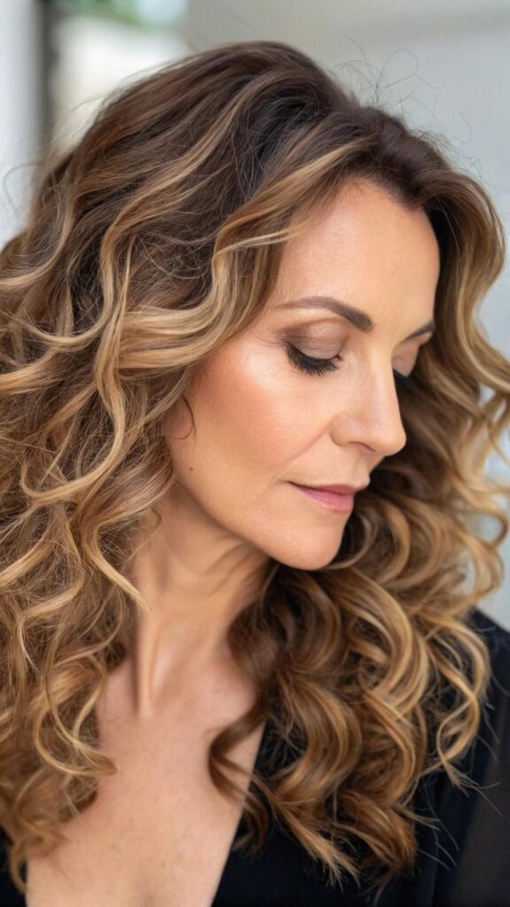 Soft curls are a timeless and romantic hairstyle that is perfect for women in their 40s.