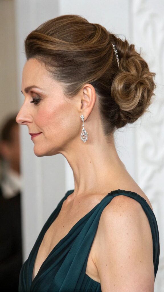 The elegant chignon is a sophisticated hairstyle that is perfect for formal occasions.
