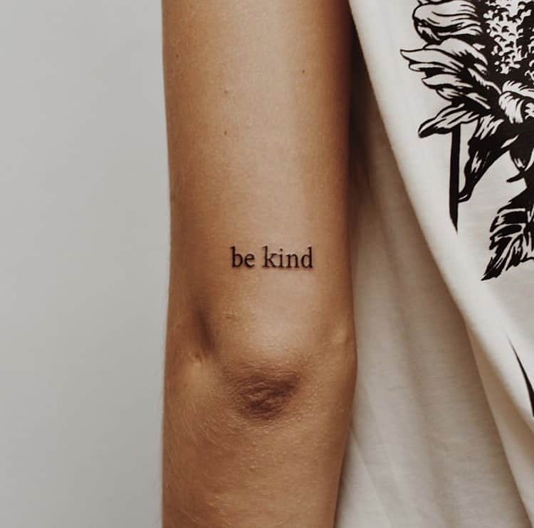 Be kind lettering minimalist tattoo concept