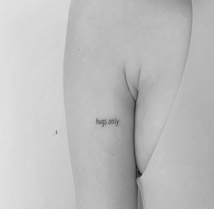 Hugs only minimalist tattoo ideas