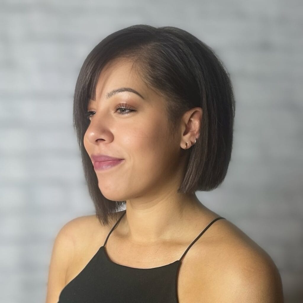 Asymmetrical short bob