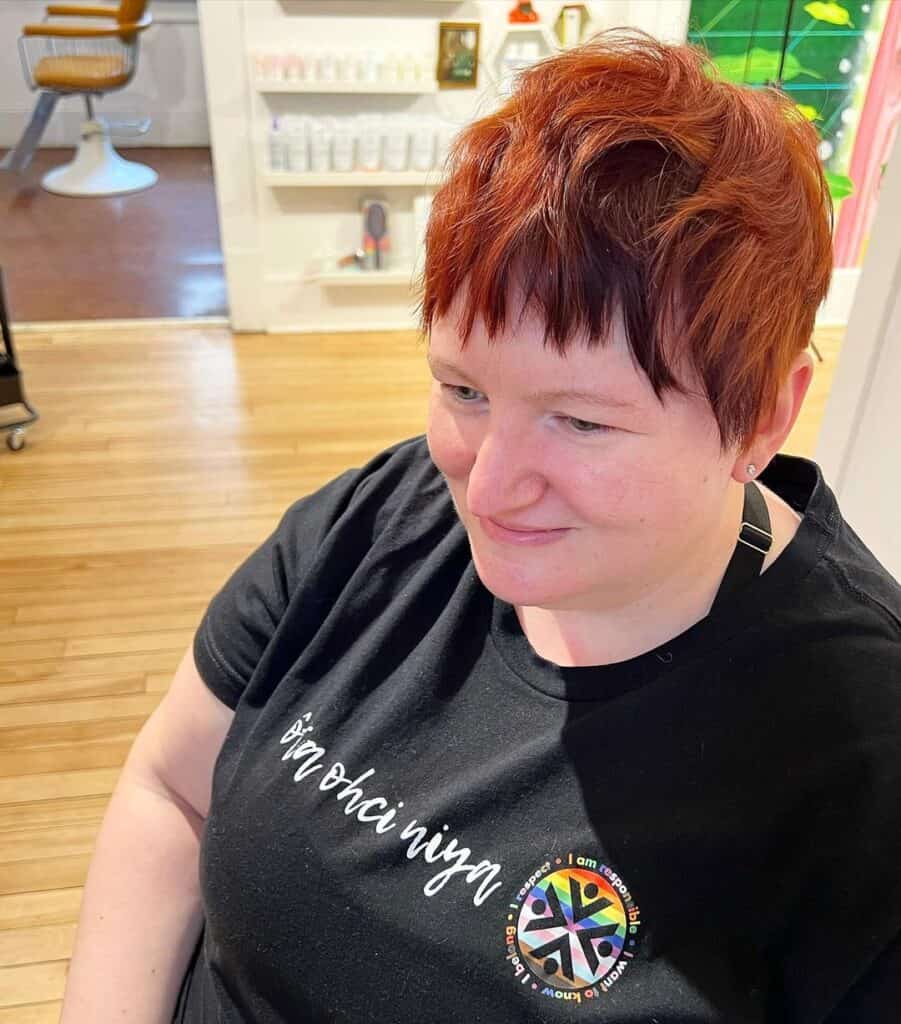 copper jagged haircut 