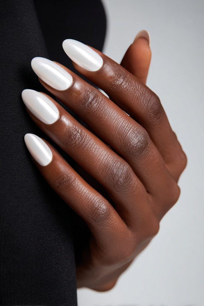 Frosted White Nails