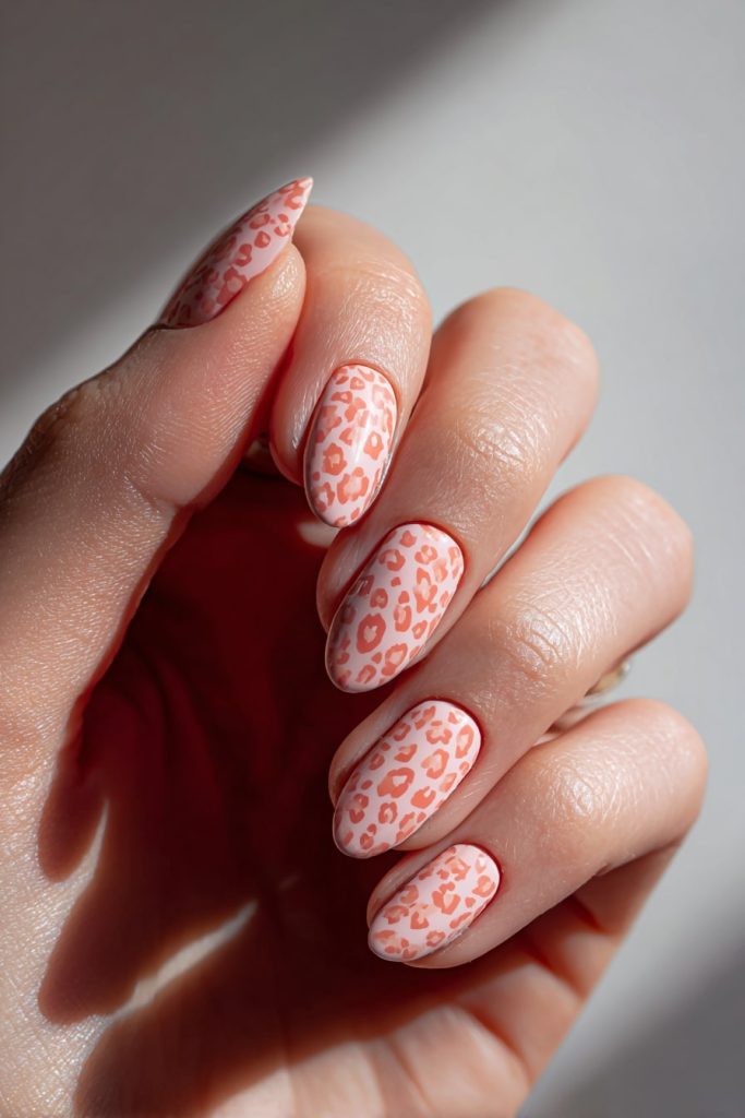 Coral and Peach Leopard Print