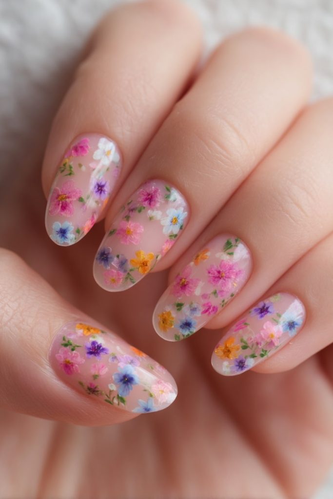 Colorful Buds on a Clear Base