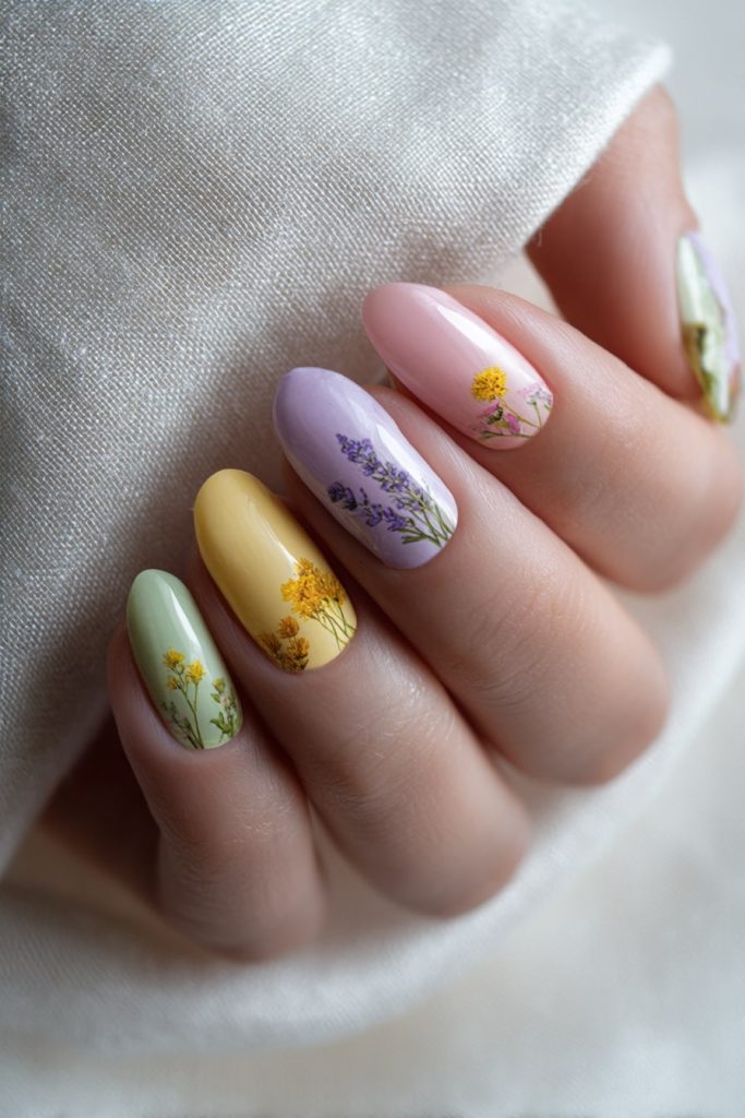 Meadow-Inspired Skittle Nails