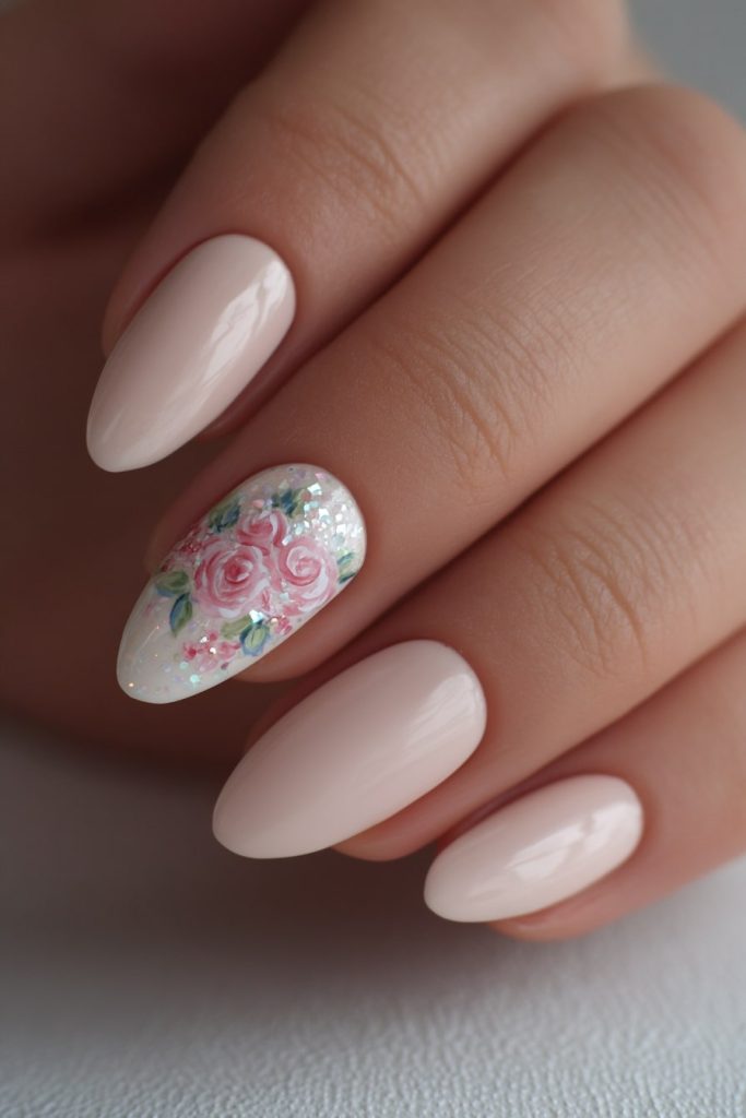 Wildflower Bouquet on Accent Nail