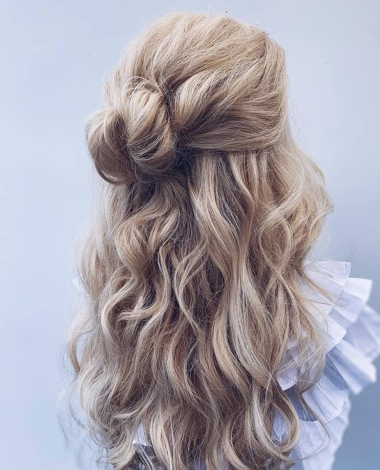 Effortless half-up hairstyle