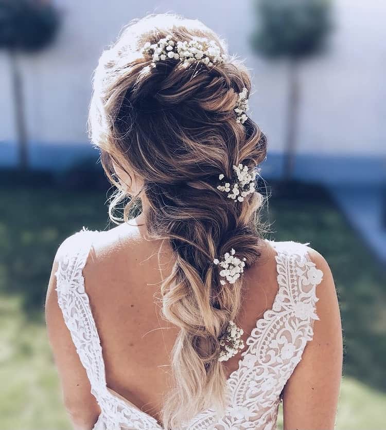 Braids with floral details