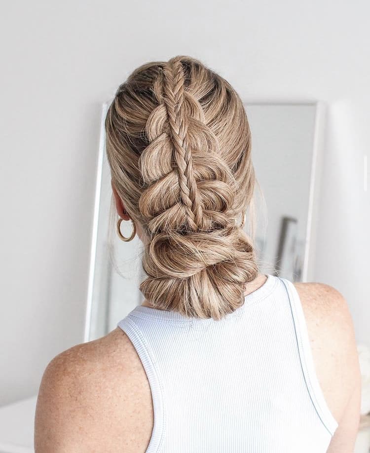 Dutch braid updo