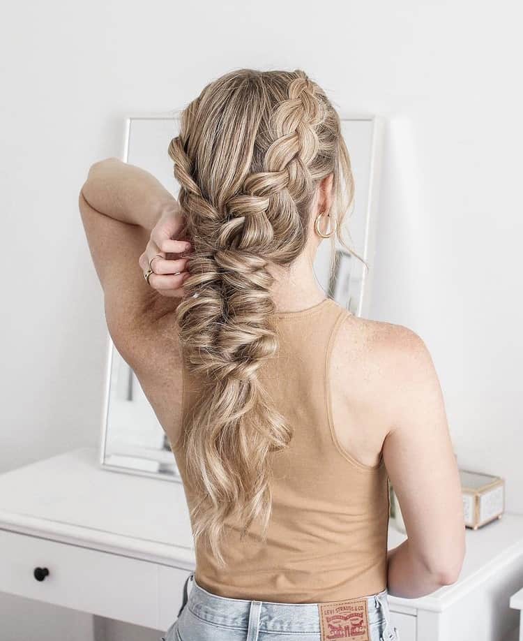 Messy fishtail braids